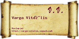 Varga Vitális névjegykártya